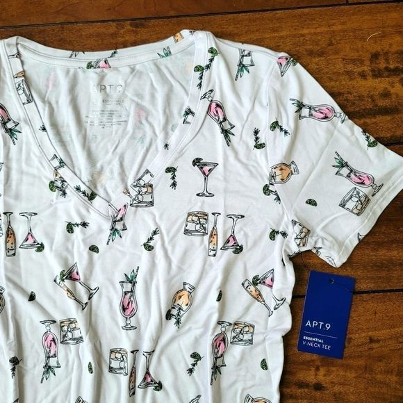 Apt 9 V-neck Tee- Summer Cocktails - Picture 2 of 5